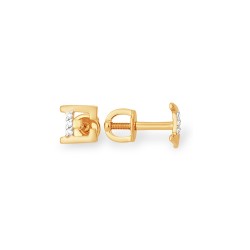 Auksiniai auskarai  su Fianitais raidė E